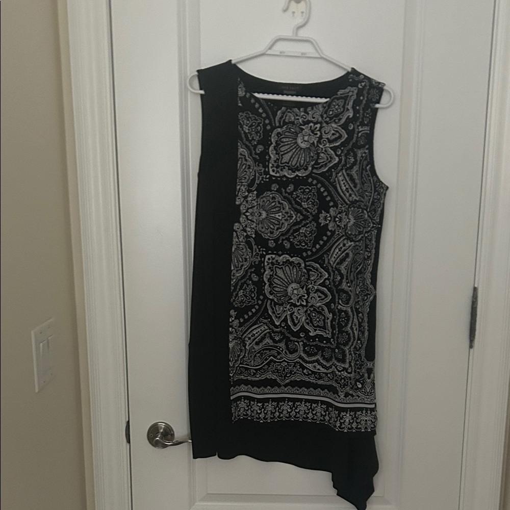 Eva Varro Asymmetrical Dress in Black and White